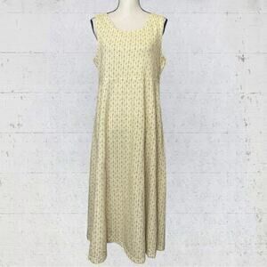 VTG L.L. Bean Butter Yellow Jumper Midi Dress Cottagecore Prairie Homestead